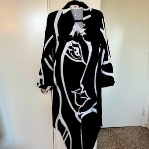 Stylish Asymmetrical Black and White Dress